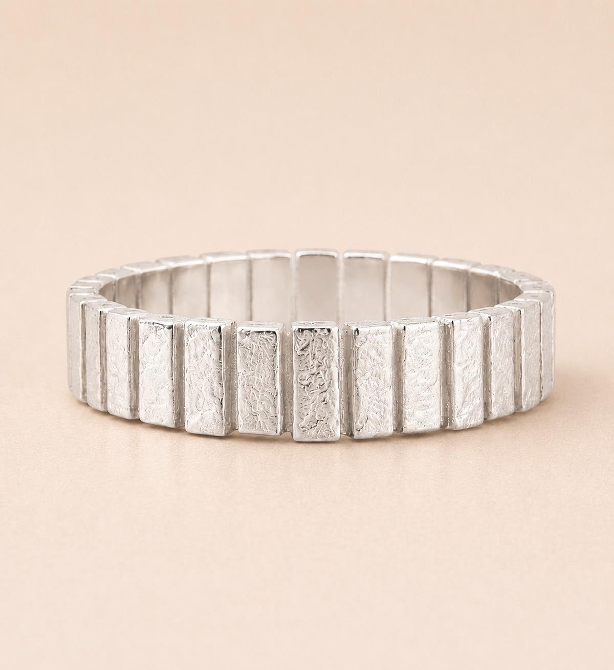 925 Solid Sterling Silver Textured Ring Modern Statement Band Handmade Fine Jewelry