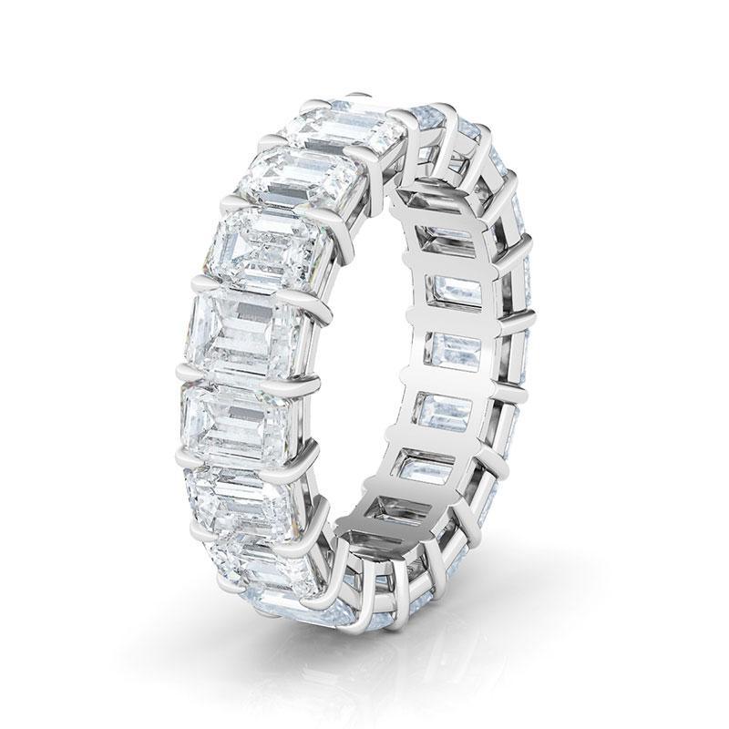 Emerald Cut Lab Diamond Band Basket Setting