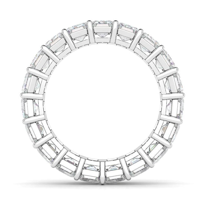 Emerald Cut Lab Diamond Band Basket Setting