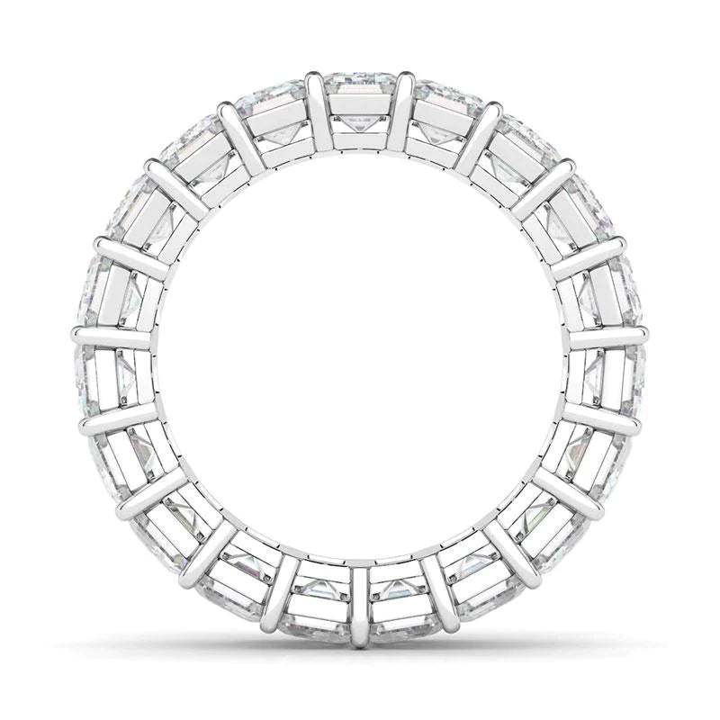 Emerald Cut Lab Diamond Band Basket Setting