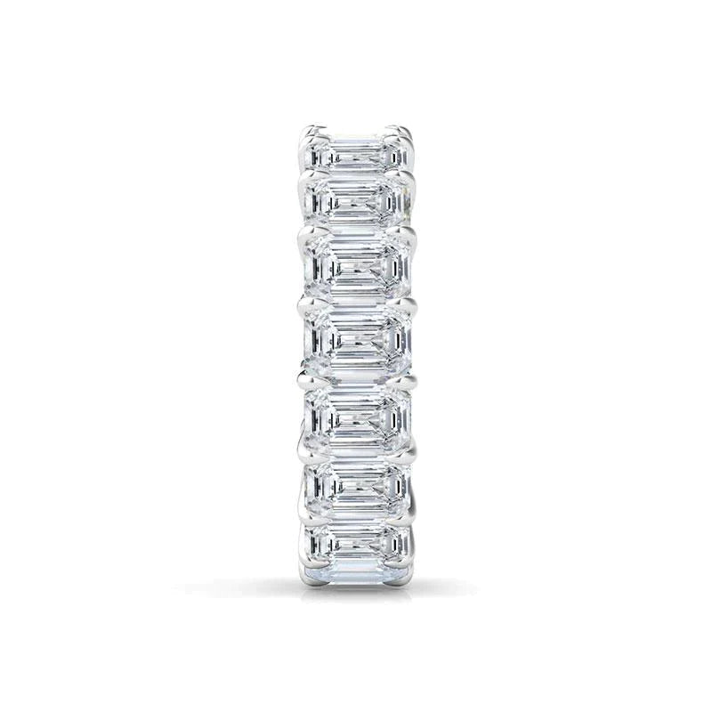 Emerald Cut Lab Diamond Band Basket Setting