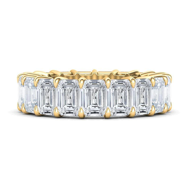 Emerald Cut Lab Diamond Band Basket Setting