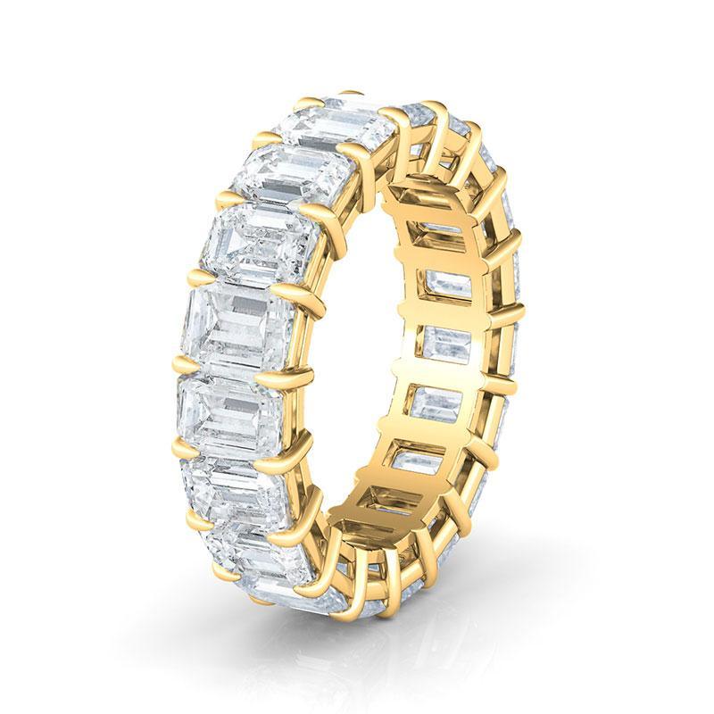 Emerald Cut Lab Diamond Band Basket Setting