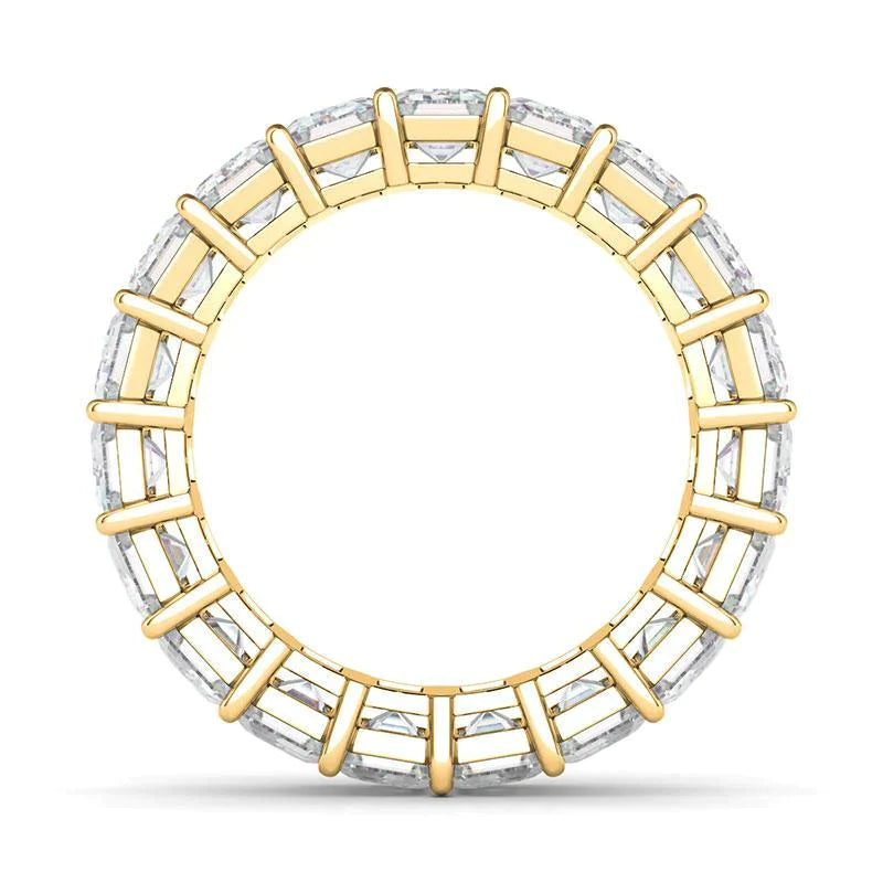 Emerald Cut Lab Diamond Band Basket Setting