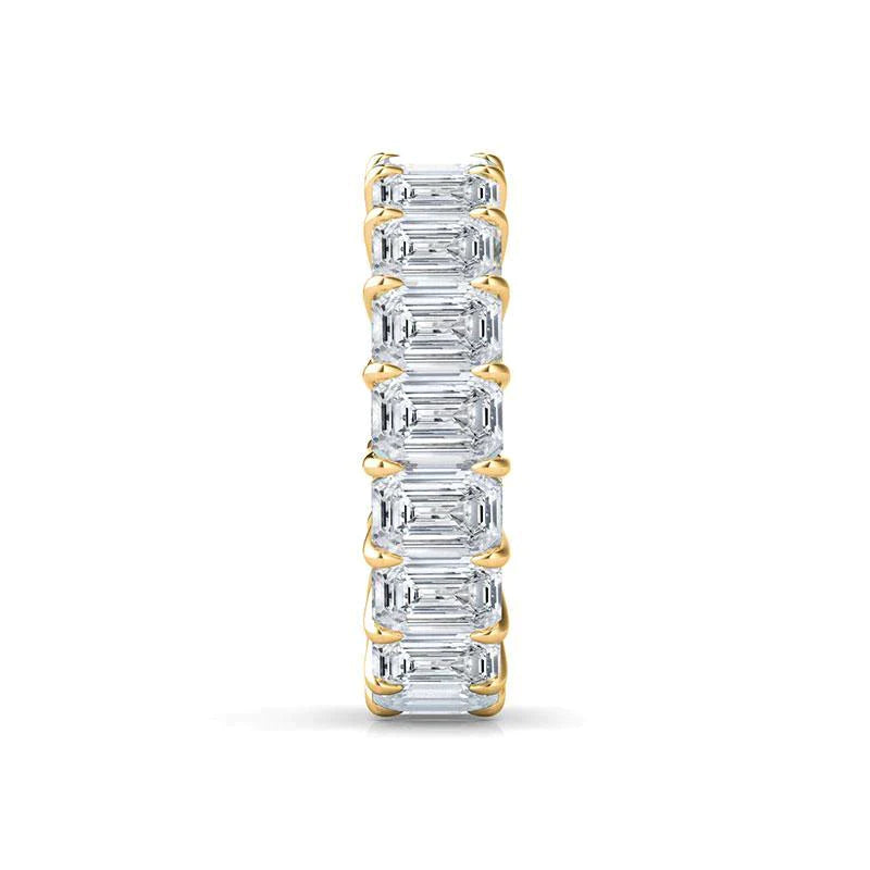 Emerald Cut Lab Diamond Band Basket Setting