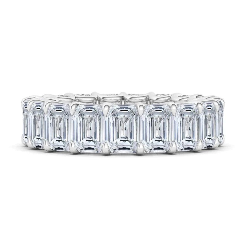 Emerald Cut Lab Diamond Band U Prong