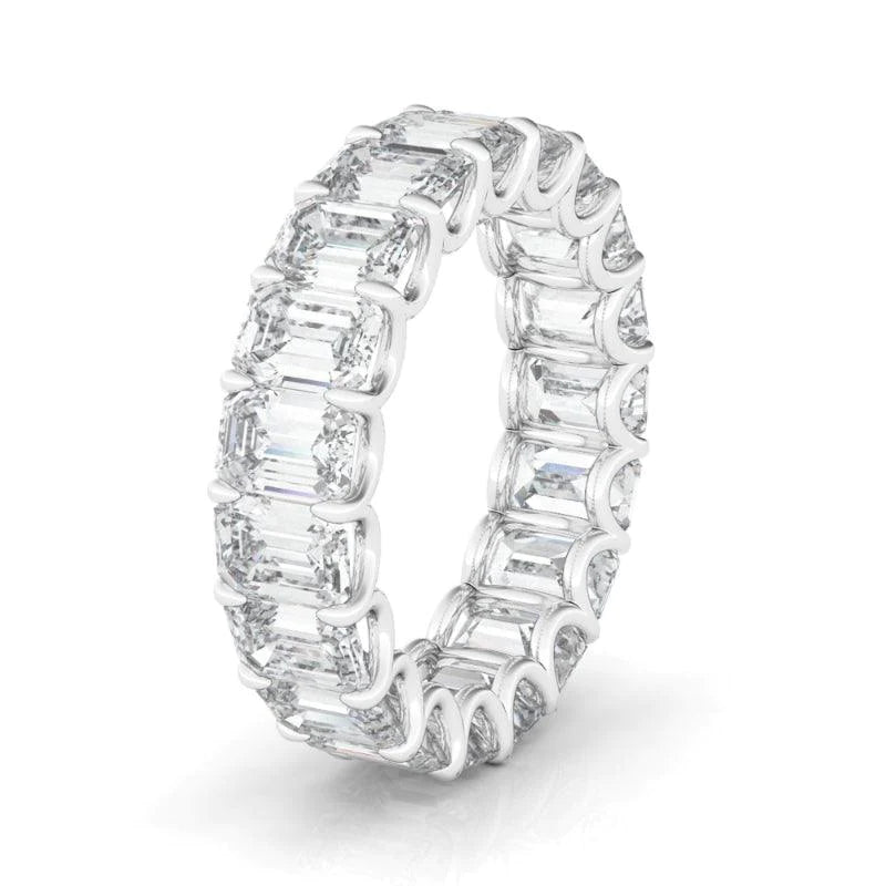 Emerald Cut Lab Diamond Band U Prong