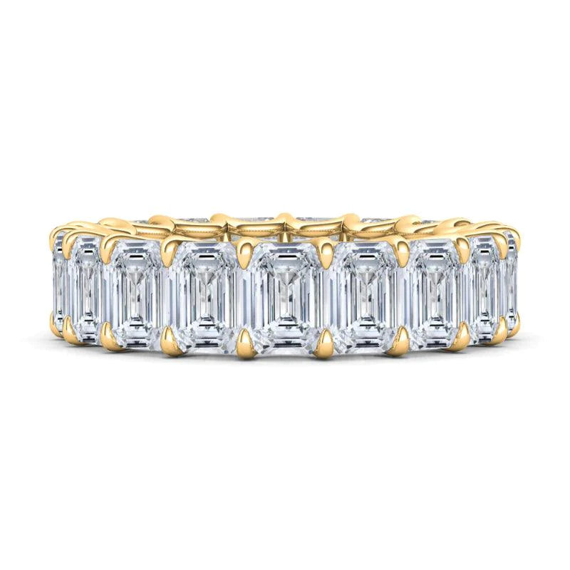 Emerald Cut Lab Diamond Band U Prong