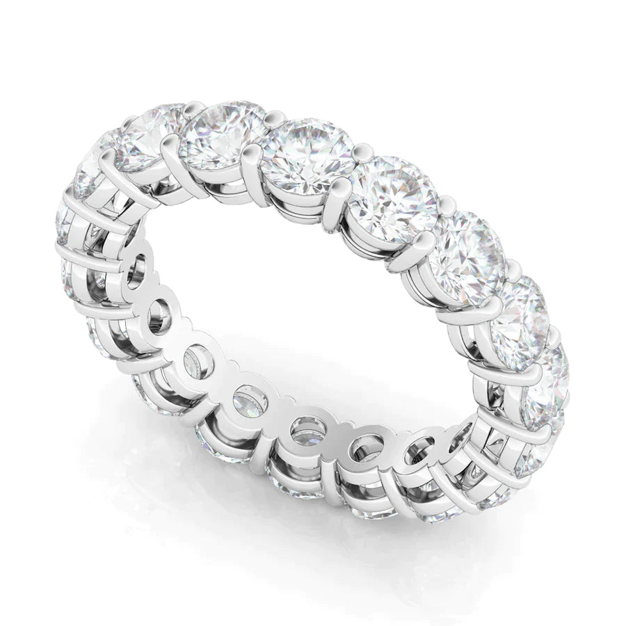 Round Cut Lab Diamond Band Basket Setting