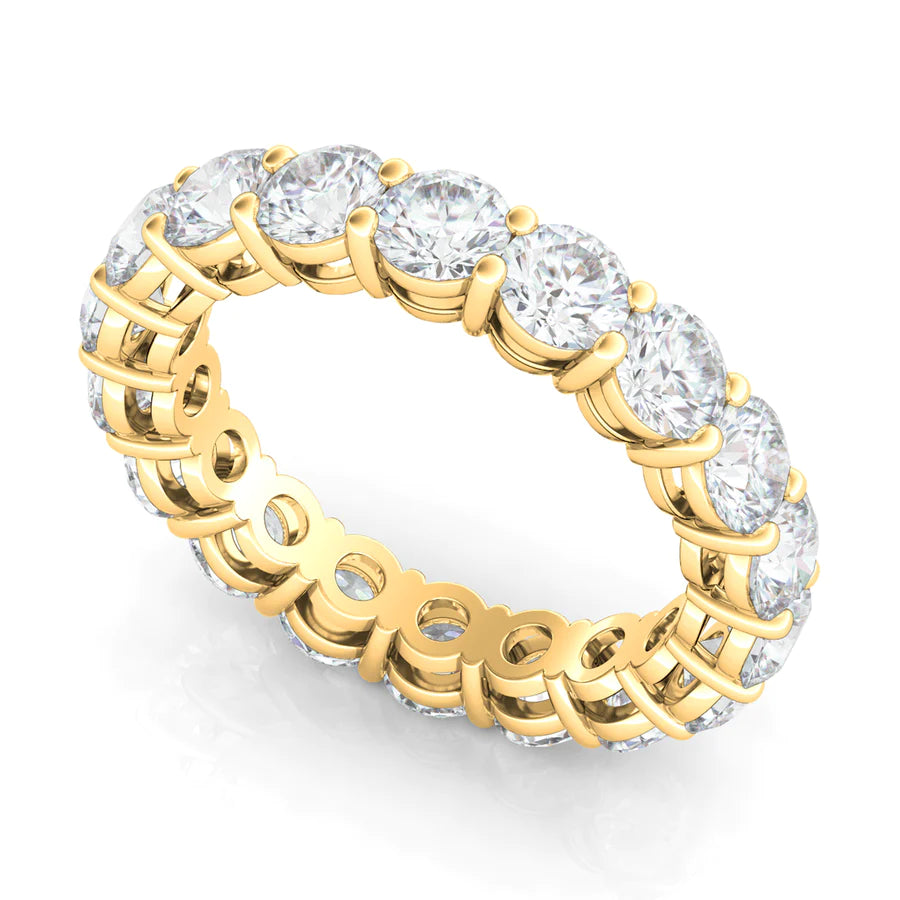 Round Cut Lab Diamond Band Basket Setting