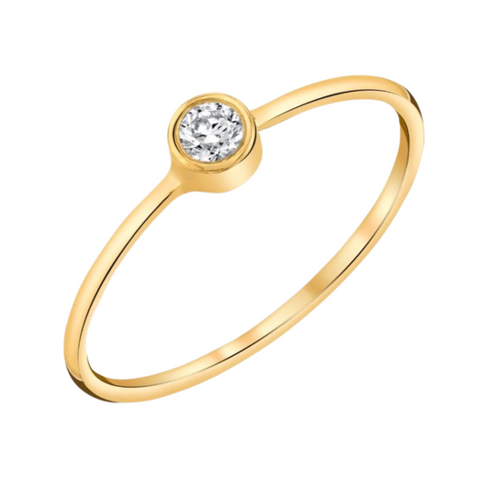 Gold Diamond Bezel Ring