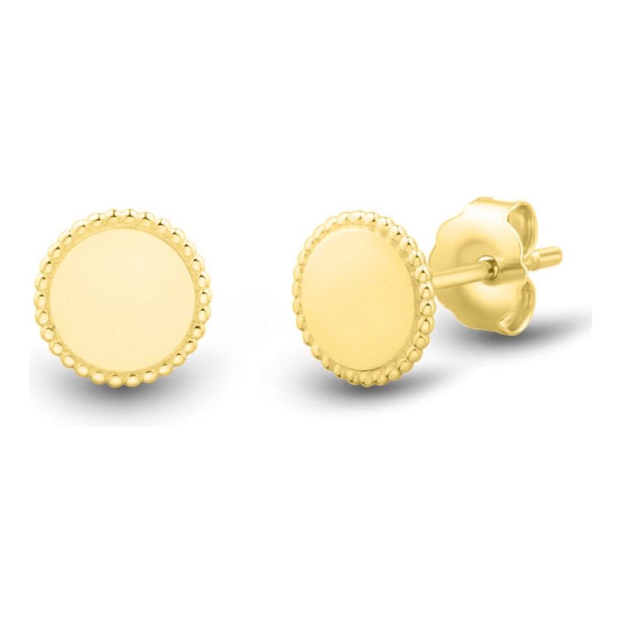 Gold Coin Stud Earrings