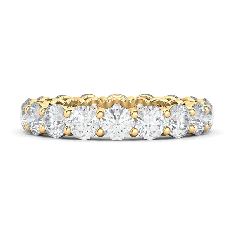 Round Cut Lab Diamond Band Basket Setting