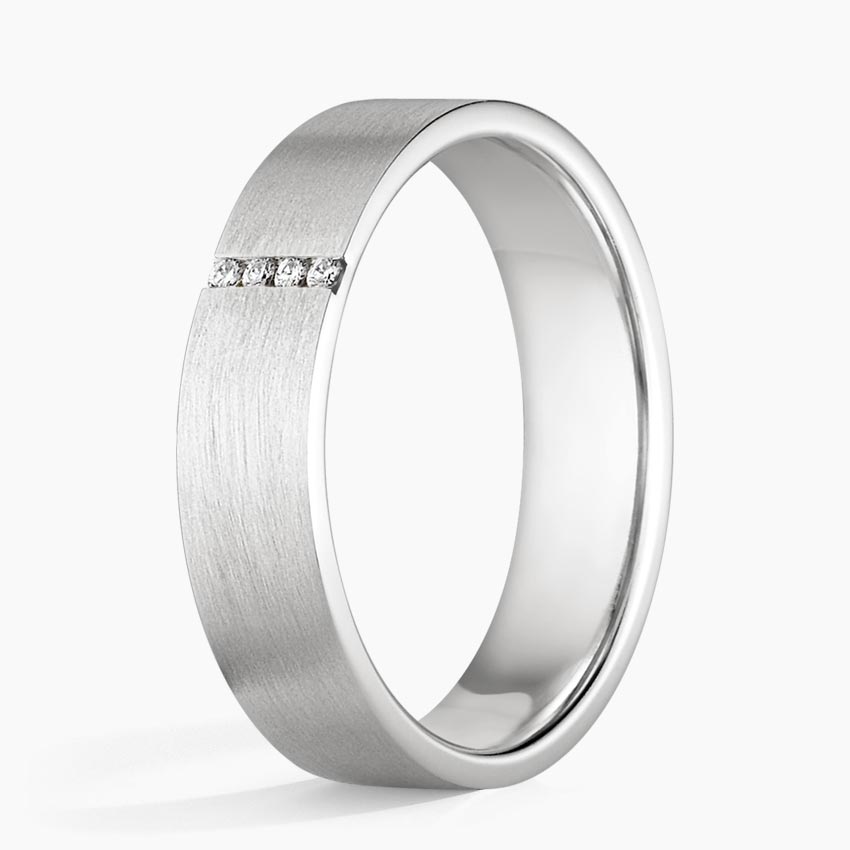 Modern Diamond Mens Wedding Band