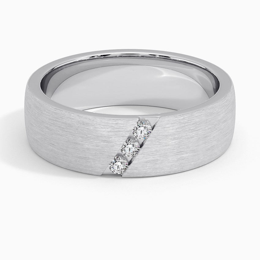 Ménage à trois Diamond Mens Wedding Band