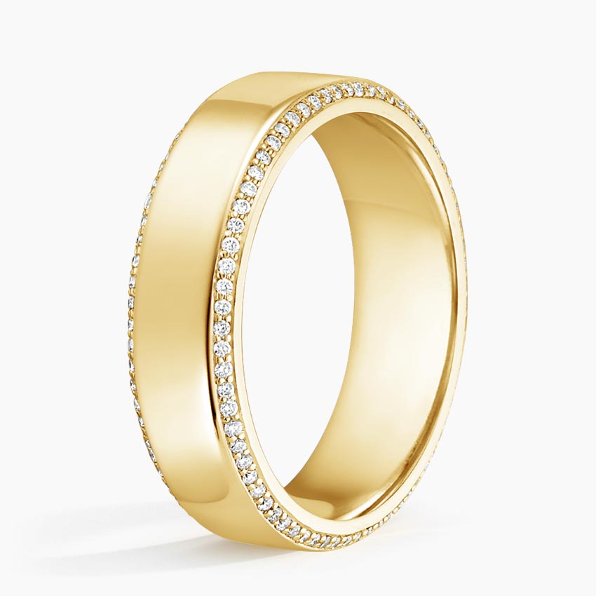 Gold Diamond Eternity Mens Wedding Band