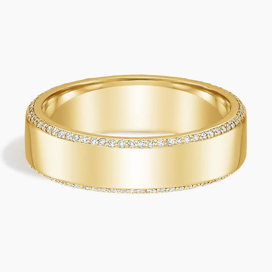 Gold Diamond Eternity Mens Wedding Band