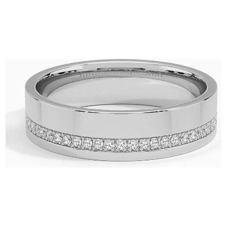 Classic Gold Diamond Semi Eternity Mens Ring