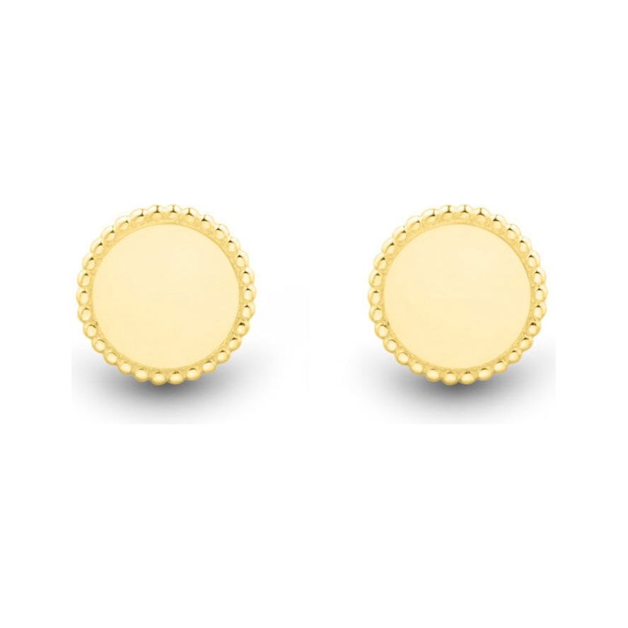 Gold Coin Stud Earrings