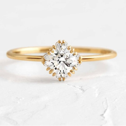 Round Cut Delicate Engagement Ring