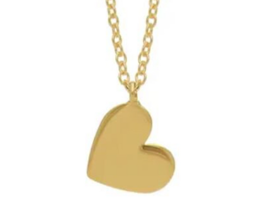 Solid Gold Heart Pendant Minimalist Pendant