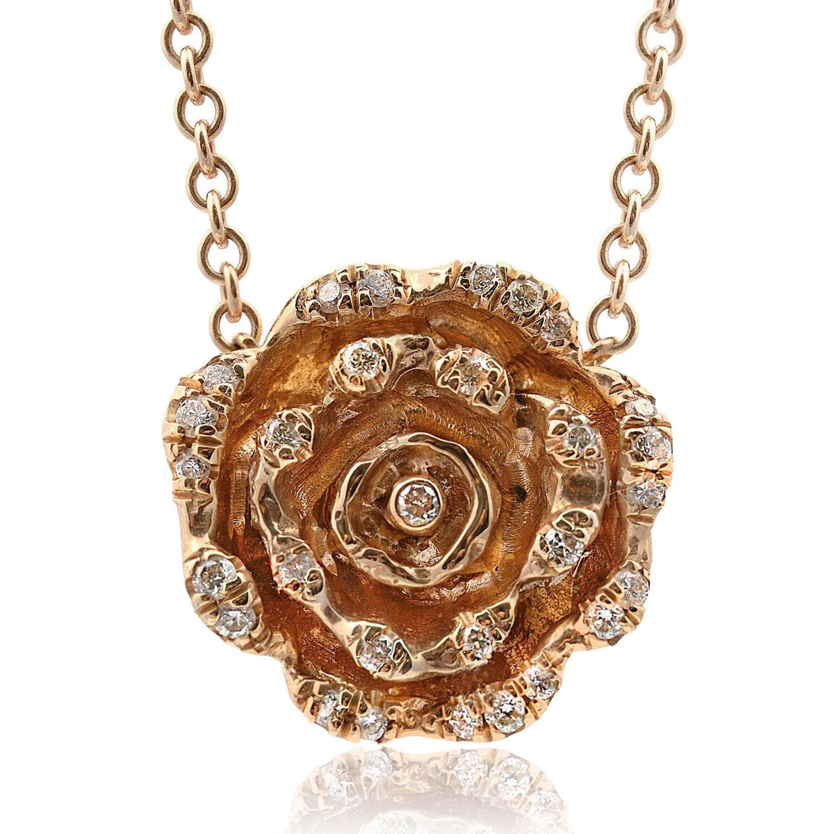 Birth Flower Necklace 14k Rose Gold Luxe Floral Jewelry Anniversary Gift for Wife Girlfriend Valentine Elegant Delicate