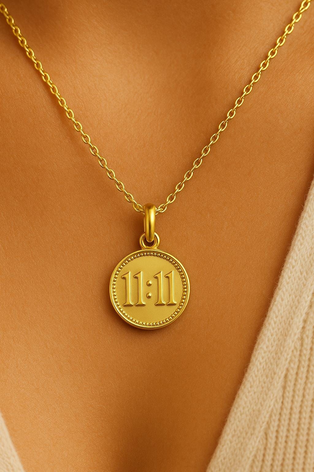 Angel Number Coin Pendant Spiritual Jewelry Necklace Charm Guardian Protection Amulet Gift