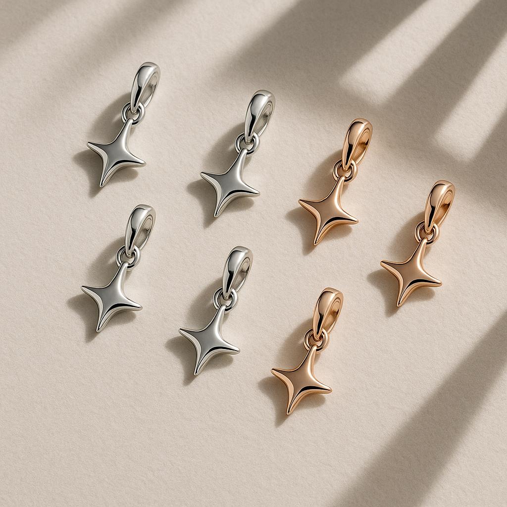 Dainty North Star Pendant Tiny Gold Sterling Silver Celestial Pendant Minimalist Handmade Gift