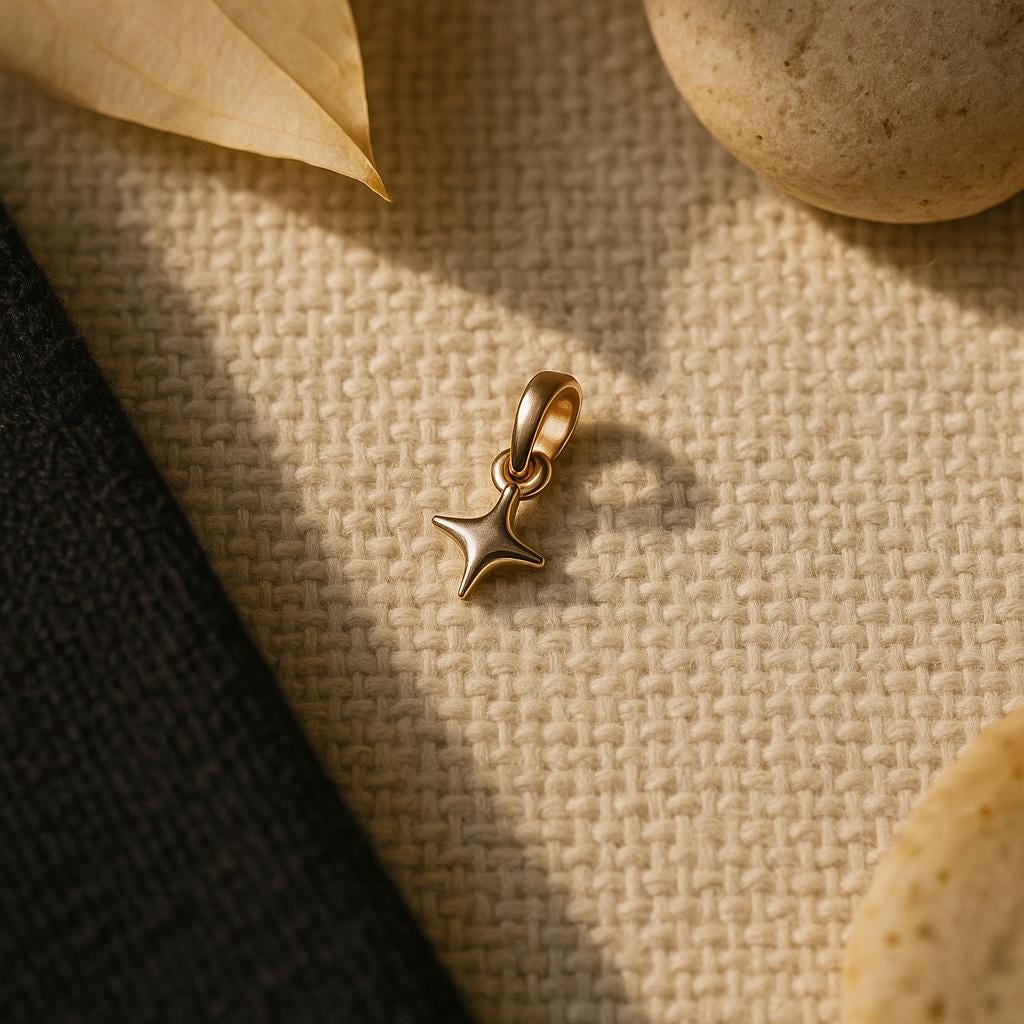 Dainty North Star Pendant Tiny Gold Sterling Silver Celestial Pendant Minimalist Handmade Gift