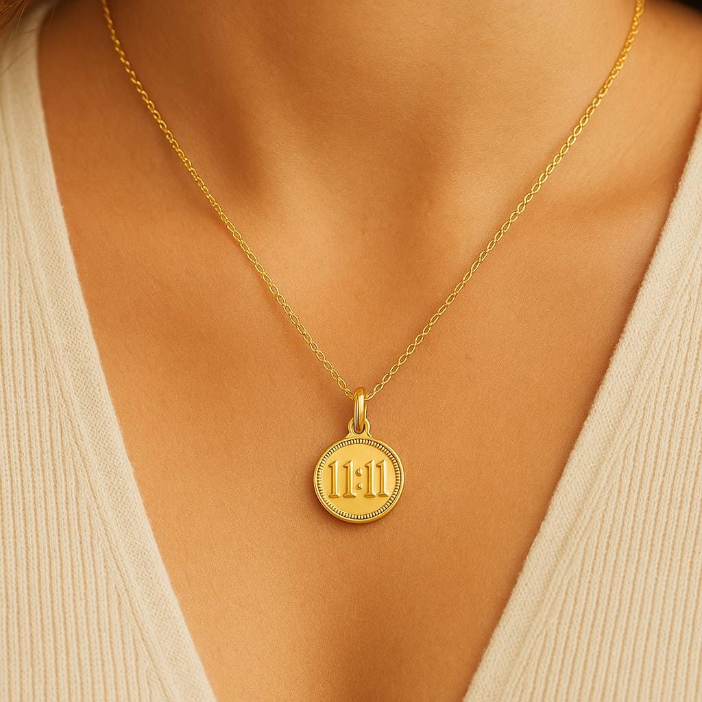 Angel Number Coin Pendant Spiritual Jewelry Necklace Charm Guardian Protection Amulet Gift