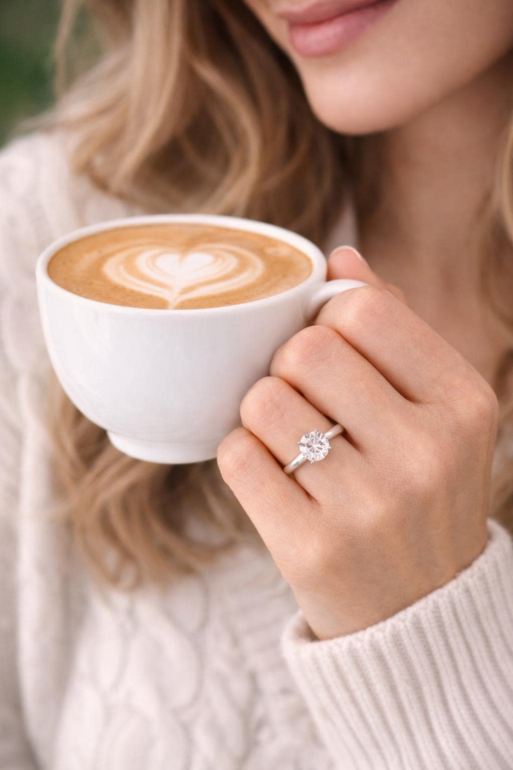 Classic Round Lab Grown Diamond Solitaire Engagement Ring 1ct to 2.5ct Bridal Wedding Minimal Modern