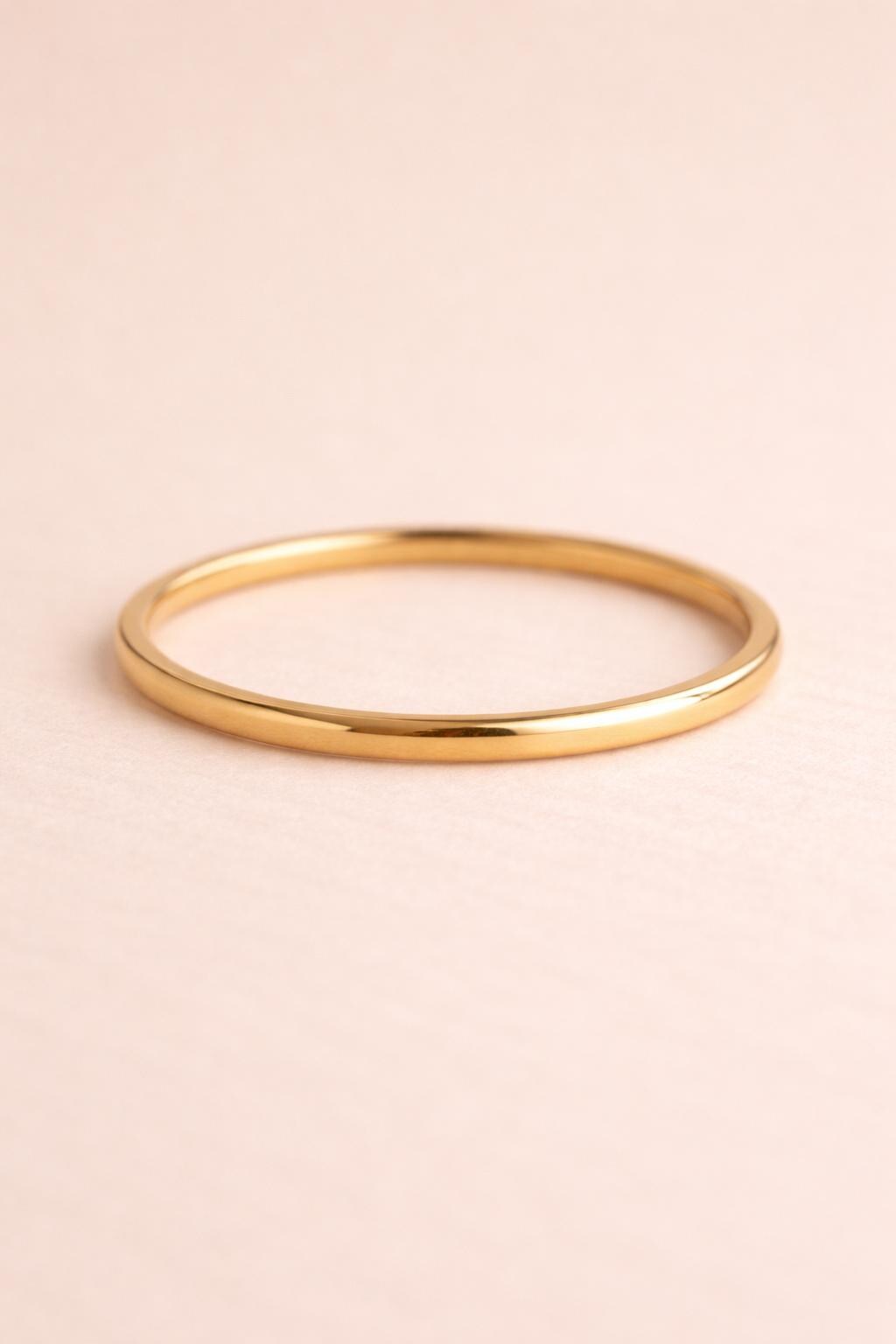 14K Solid Gold Stacking Ring Dainty Minimalist Band Thin Everyday Ring for Women