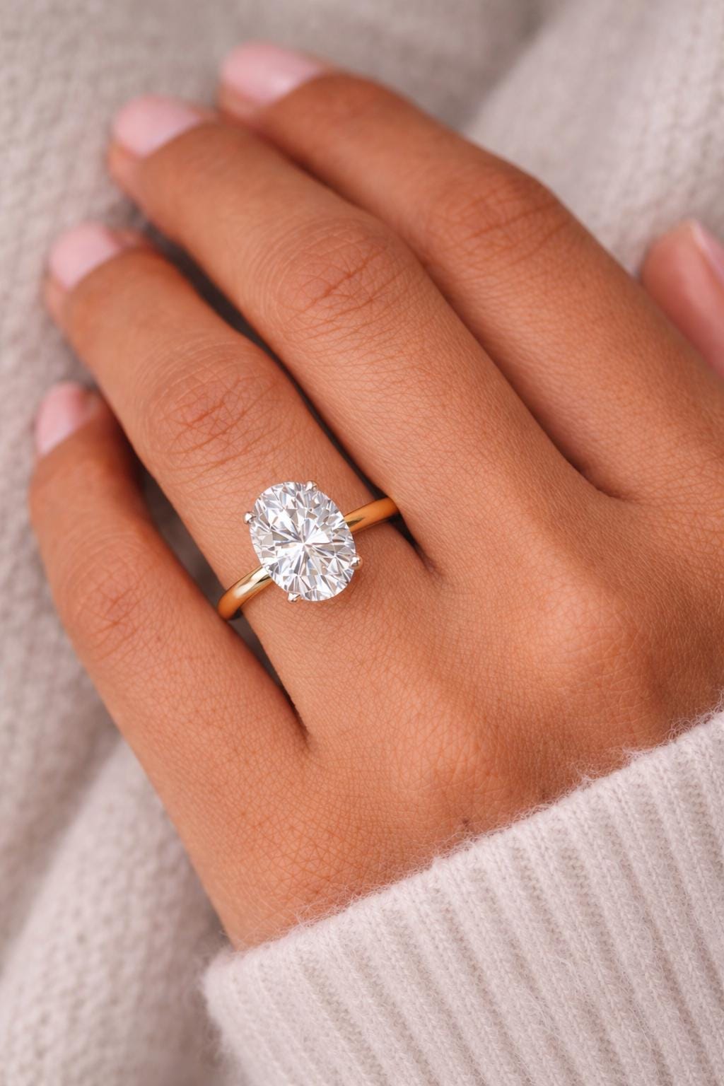 Oval Lab Grown Diamond 1–2.5 CT Solitaire Engagement Ring