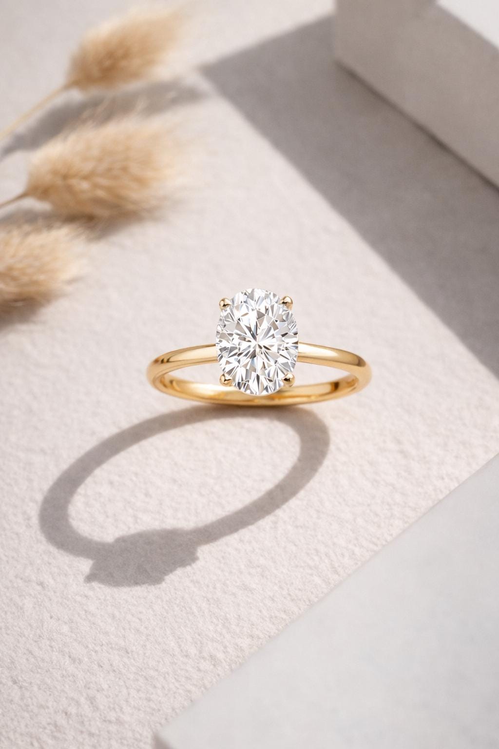Oval Lab Grown Diamond 1–2.5 CT Solitaire Engagement Ring