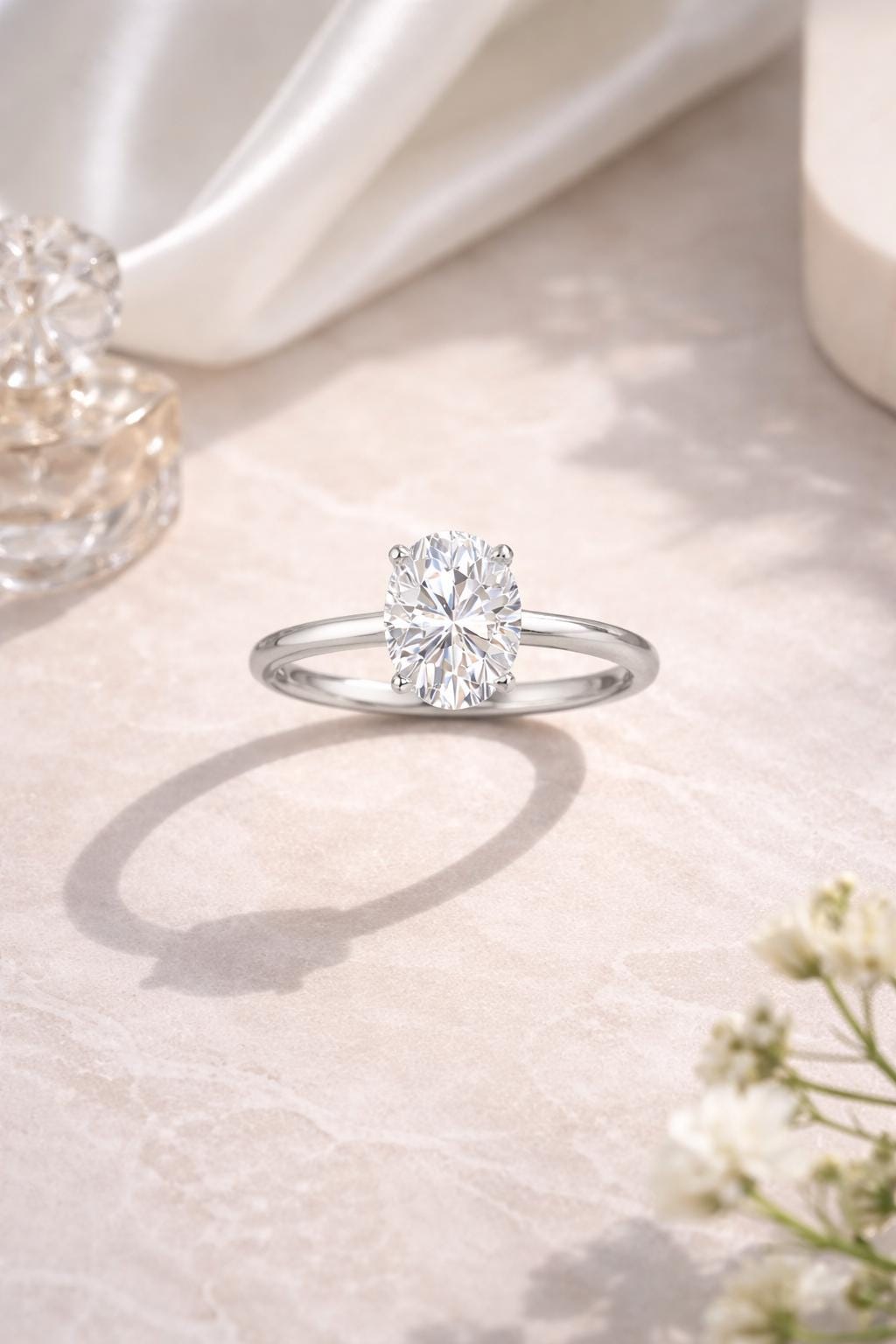 Oval Lab Grown Diamond 1–2.5 CT Solitaire Engagement Ring
