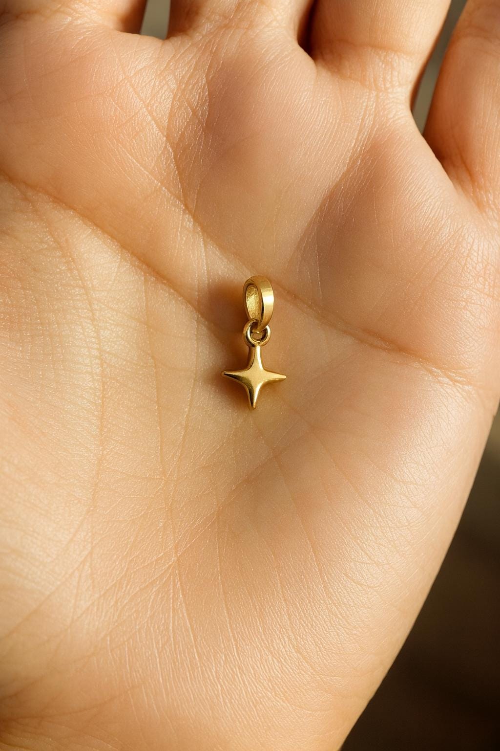 Dainty North Star Pendant Tiny Gold Sterling Silver Celestial Pendant Minimalist Handmade Gift