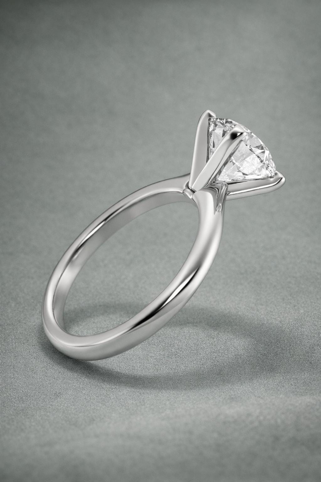 Classic Round Lab Grown Diamond Solitaire Engagement Ring 1ct to 2.5ct Bridal Wedding Minimal Modern