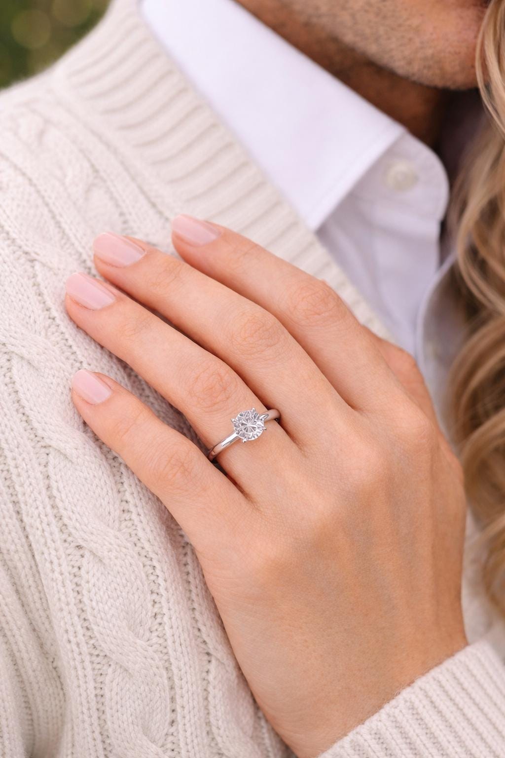 Classic Round Lab Grown Diamond Solitaire Engagement Ring 1ct to 2.5ct Bridal Wedding Minimal Modern