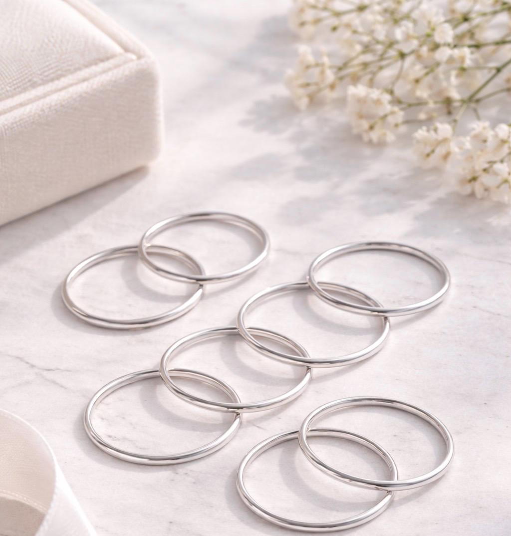 14K Solid Gold Stacking Ring Dainty Minimalist Band Thin Everyday Ring for Women
