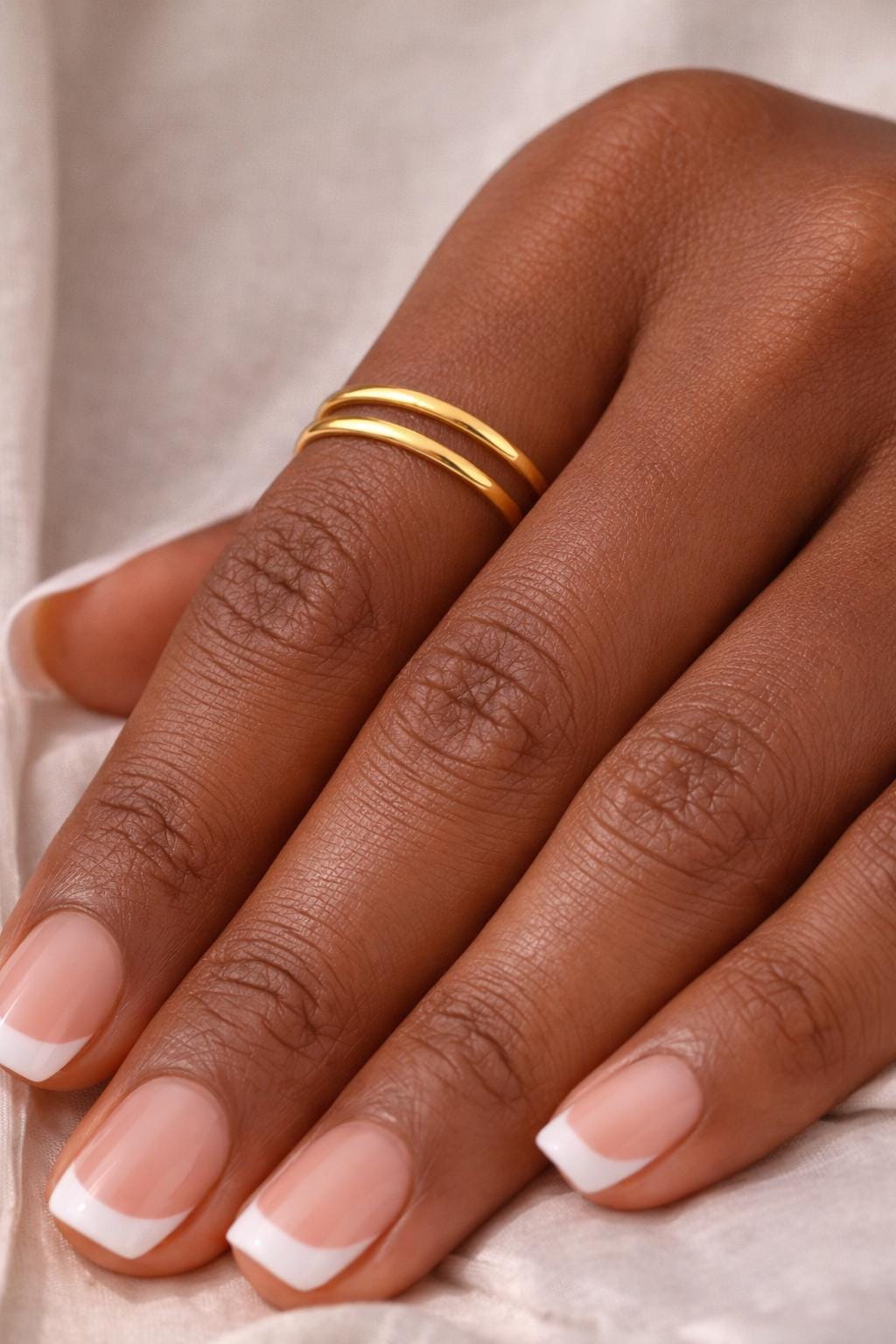 14K Solid Gold Stacking Ring Dainty Minimalist Band Thin Everyday Ring for Women