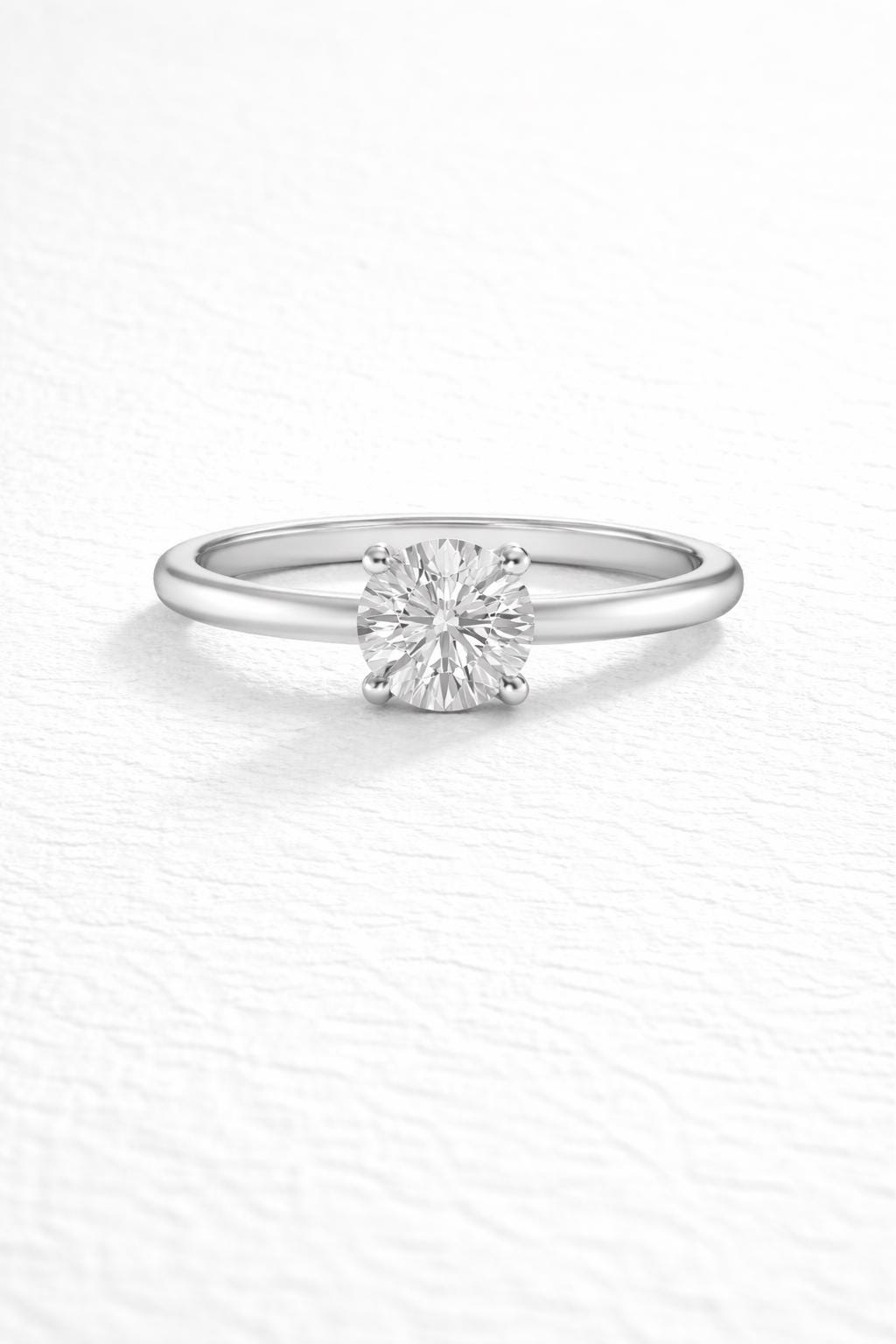 Classic Round Lab Grown Diamond Solitaire Engagement Ring 1ct to 2.5ct Bridal Wedding Minimal Modern