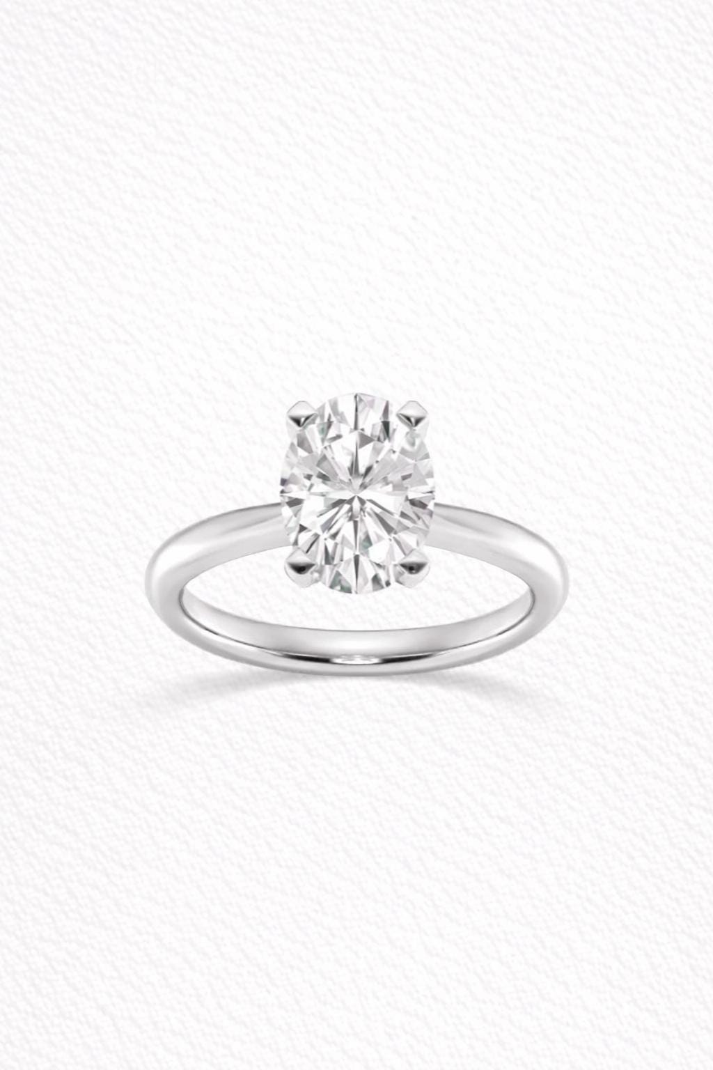 Oval Lab Grown Diamond 1–2.5 CT Solitaire Engagement Ring
