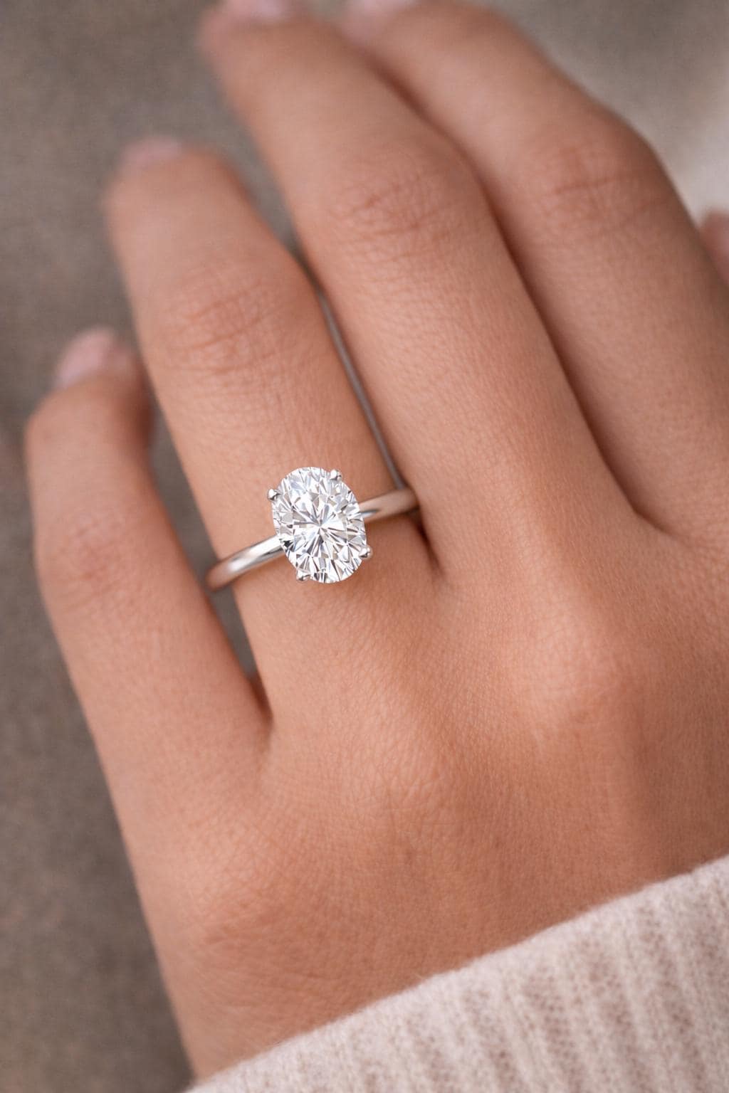 Oval Lab Grown Diamond 1–2.5 CT Solitaire Engagement Ring
