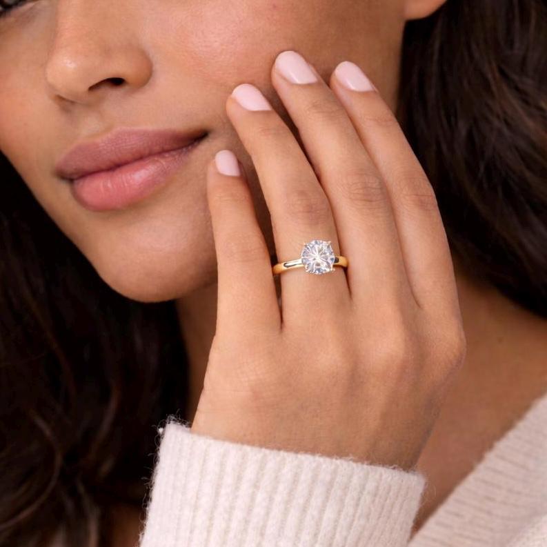 Classic Cushion Lab Grown Diamond Solitaire Engagement Ring 1ct to 2.5ct Bridal Wedding Minimal Modern