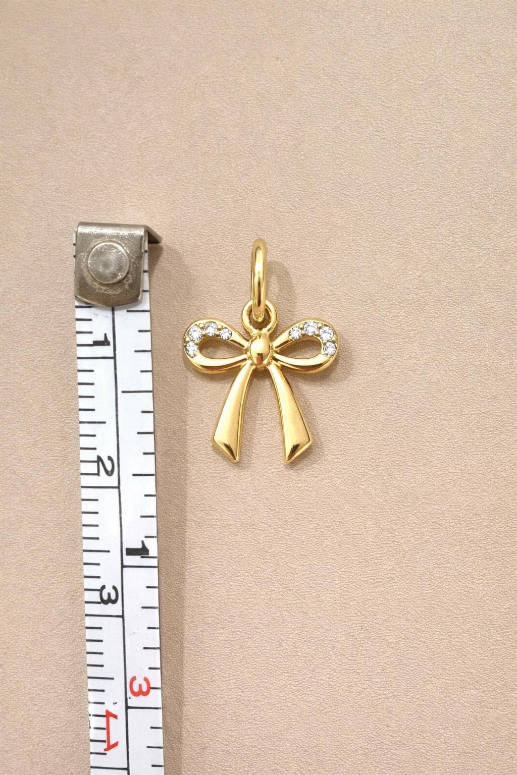 Diamond Bow Pendant Charm 14K Solid Gold Bow Charm Pendant with Diamonds Delicate Minimalist Jewelry Women Layering Necklace Gift