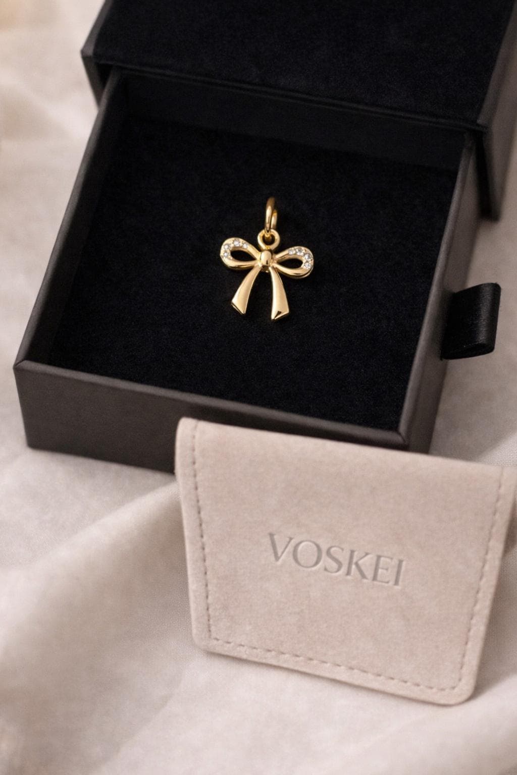 Diamond Bow Pendant Charm 14K Solid Gold Bow Charm Pendant with Diamonds Delicate Minimalist Jewelry Women Layering Necklace Gift