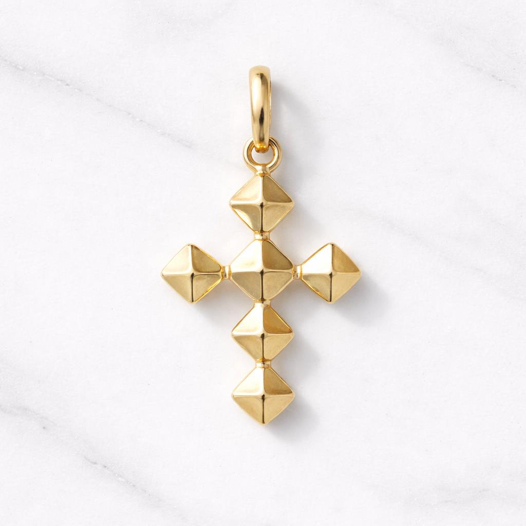 Small Gold Cross Pendant Delicate Religious Jewelry Christian Necklace Charm Faith Gift Minimalist Knife Edge