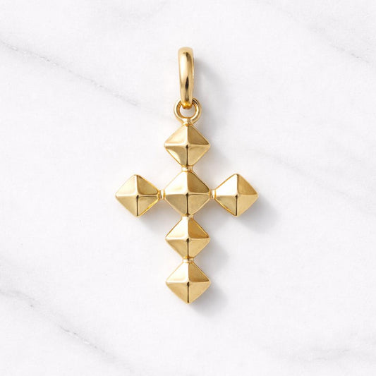 Small Gold Cross Pendant Delicate Religious Jewelry Christian Necklace Charm Faith Gift Minimalist Knife Edge