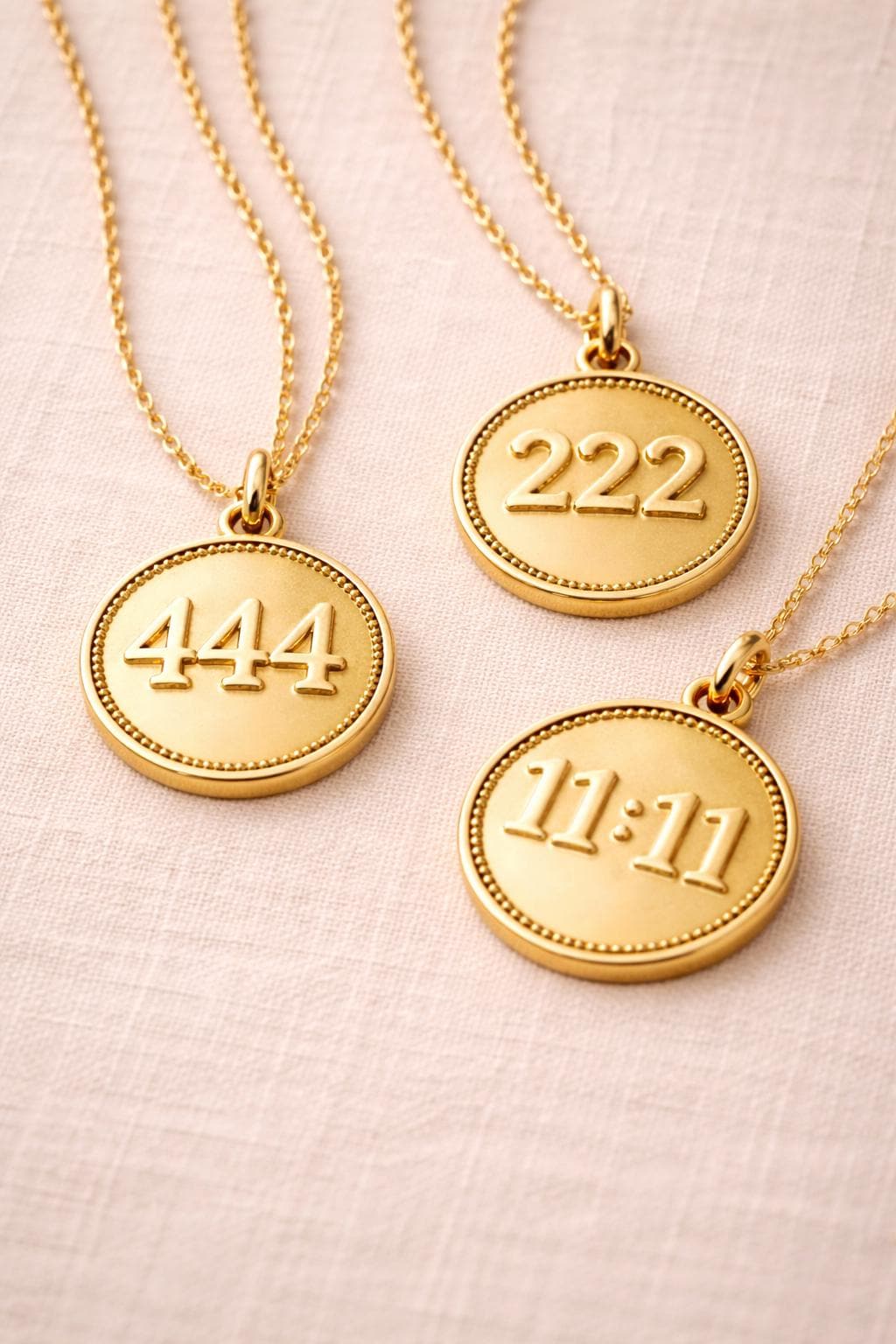 Angel Number 444 Coin Pendant Spiritual Jewelry Necklace Guardian Protection Amulet Charm Gift Numerology Talisman