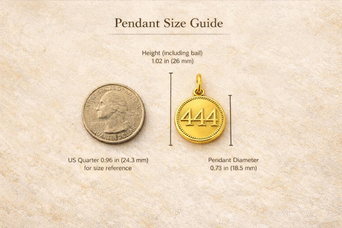 Angel Number 444 Coin Pendant Spiritual Jewelry Necklace Guardian Protection Amulet Charm Gift Numerology Talisman